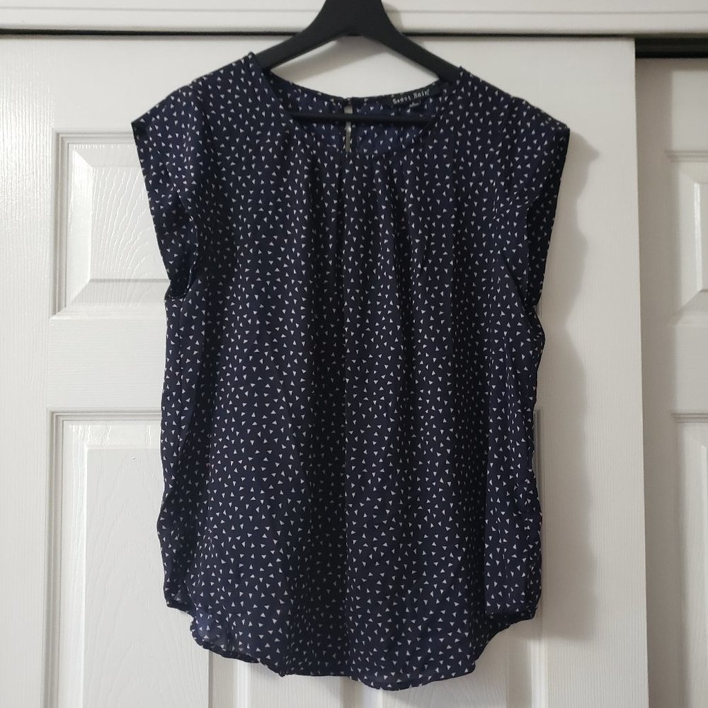 Sweet Rain Navy blue w/nude triangles Size L